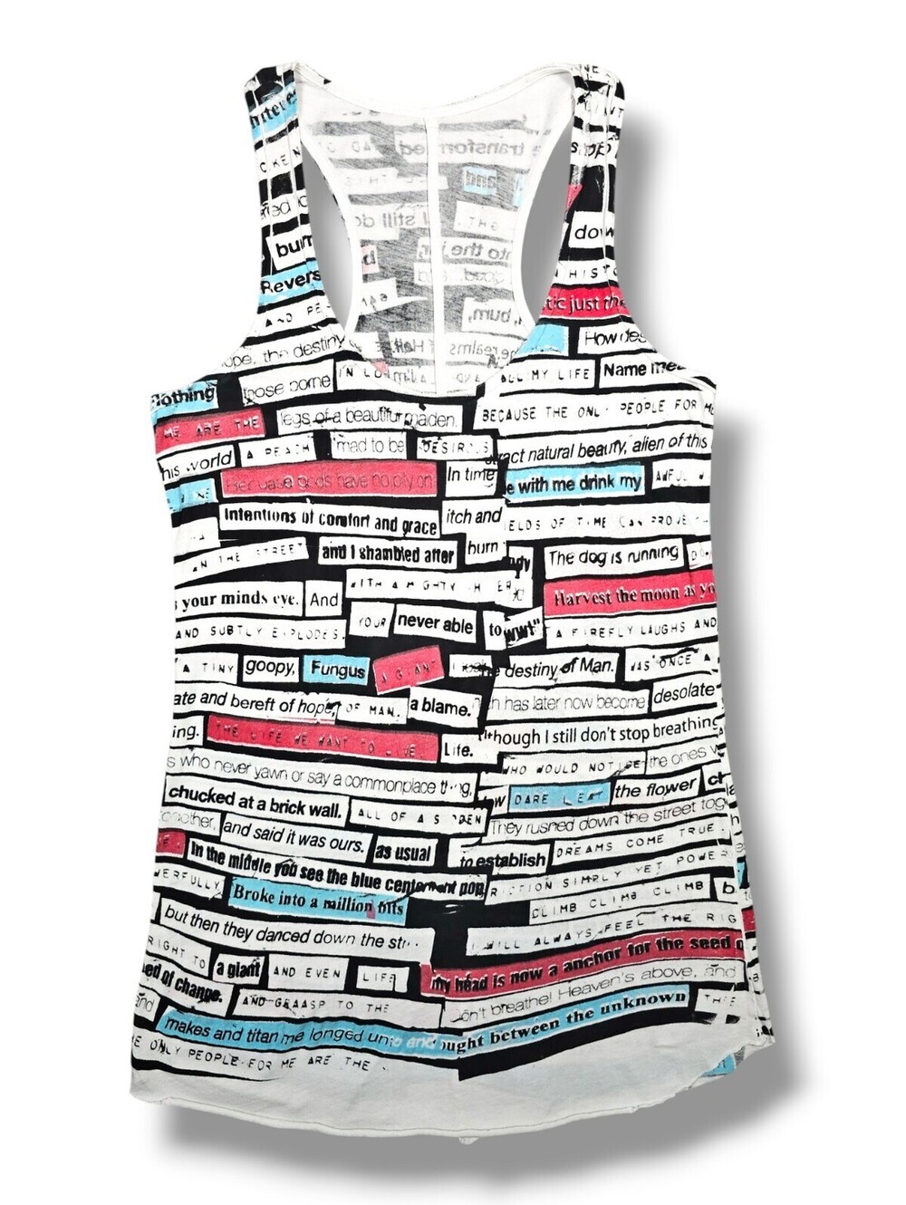 Kill City All-Over Text Print Y2K Alt Punk Rock Skater  Racerback Tank Top Large